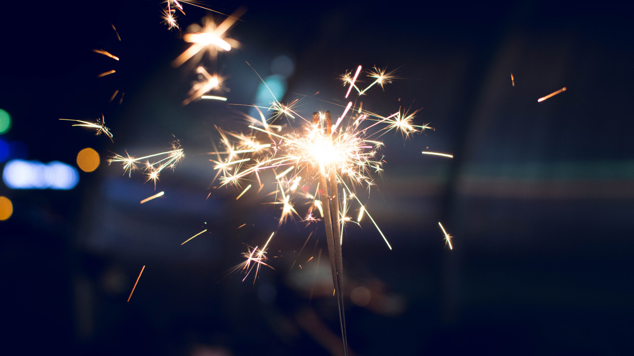 Feuerwerk, Wunderkerze, Neue Jahre Tag, Nacht, Diwali. Wallpaper in 1280x720 Resolution