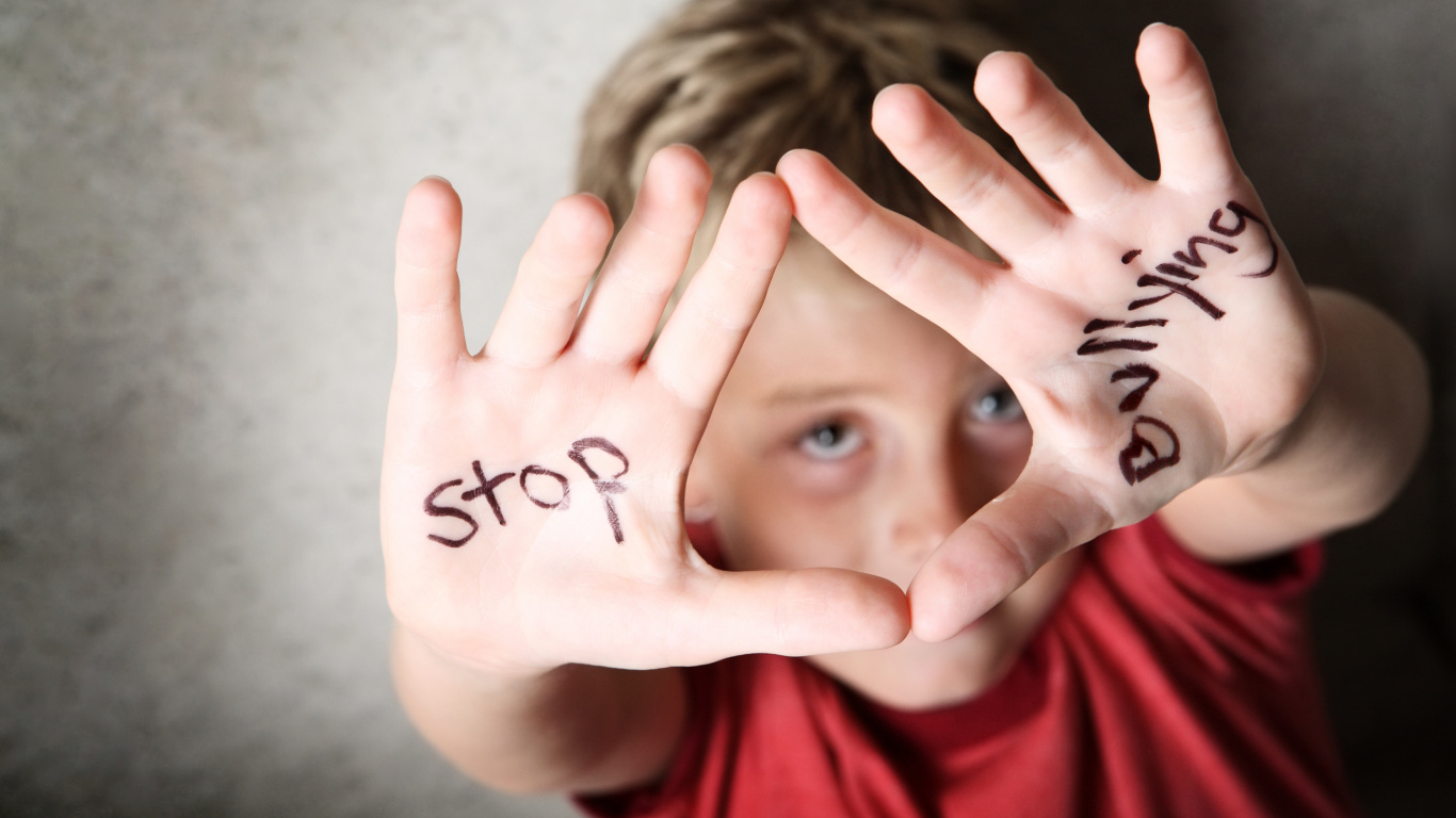 National Bullying Prevention Month, School Bullying, Face, Facial Expression, Finger. Wallpaper in 1366x768 Resolution
