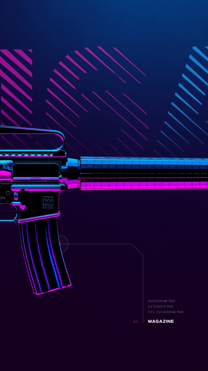 PUBG, PLAYERUNKNOWN'S BATTLEGROUNDS, Pistola Pubg, Rifle M16, Morado. Wallpaper in 720x1280 Resolution