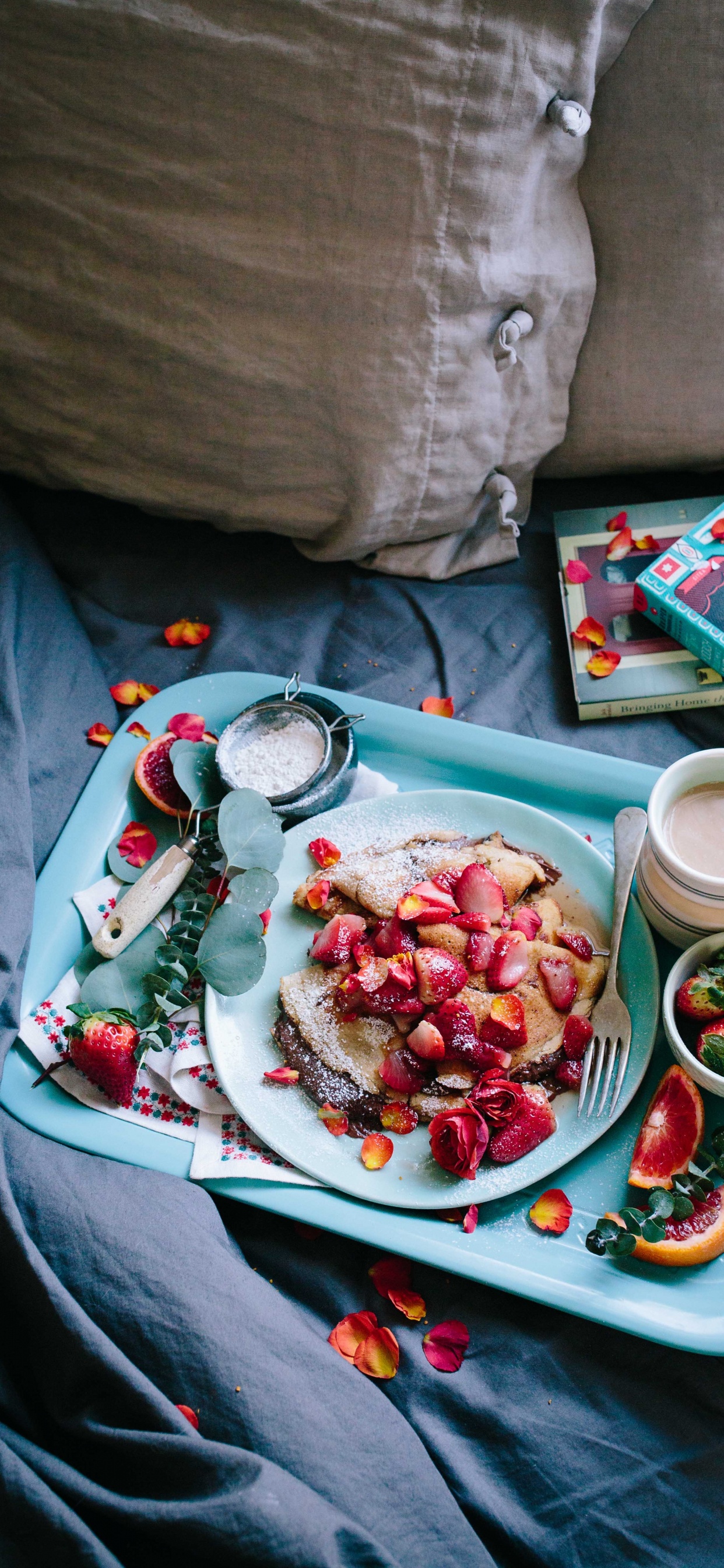 Sliced Strawberries on White Ceramic Plate. Wallpaper in 1242x2688 Resolution