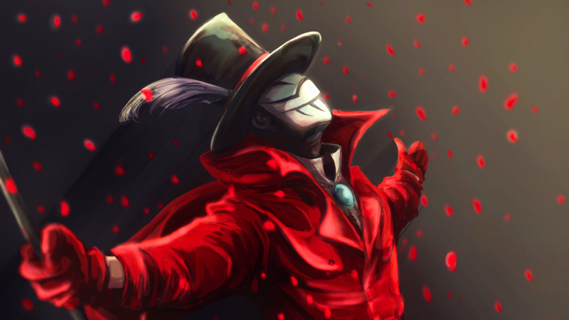 Homme en Costume Rouge et Noir. Wallpaper in 1920x1080 Resolution