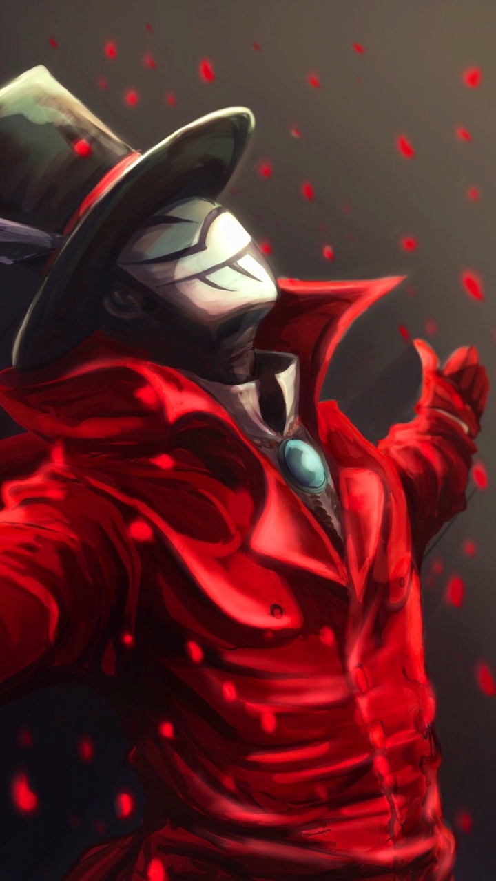 Homme en Costume Rouge et Noir. Wallpaper in 720x1280 Resolution