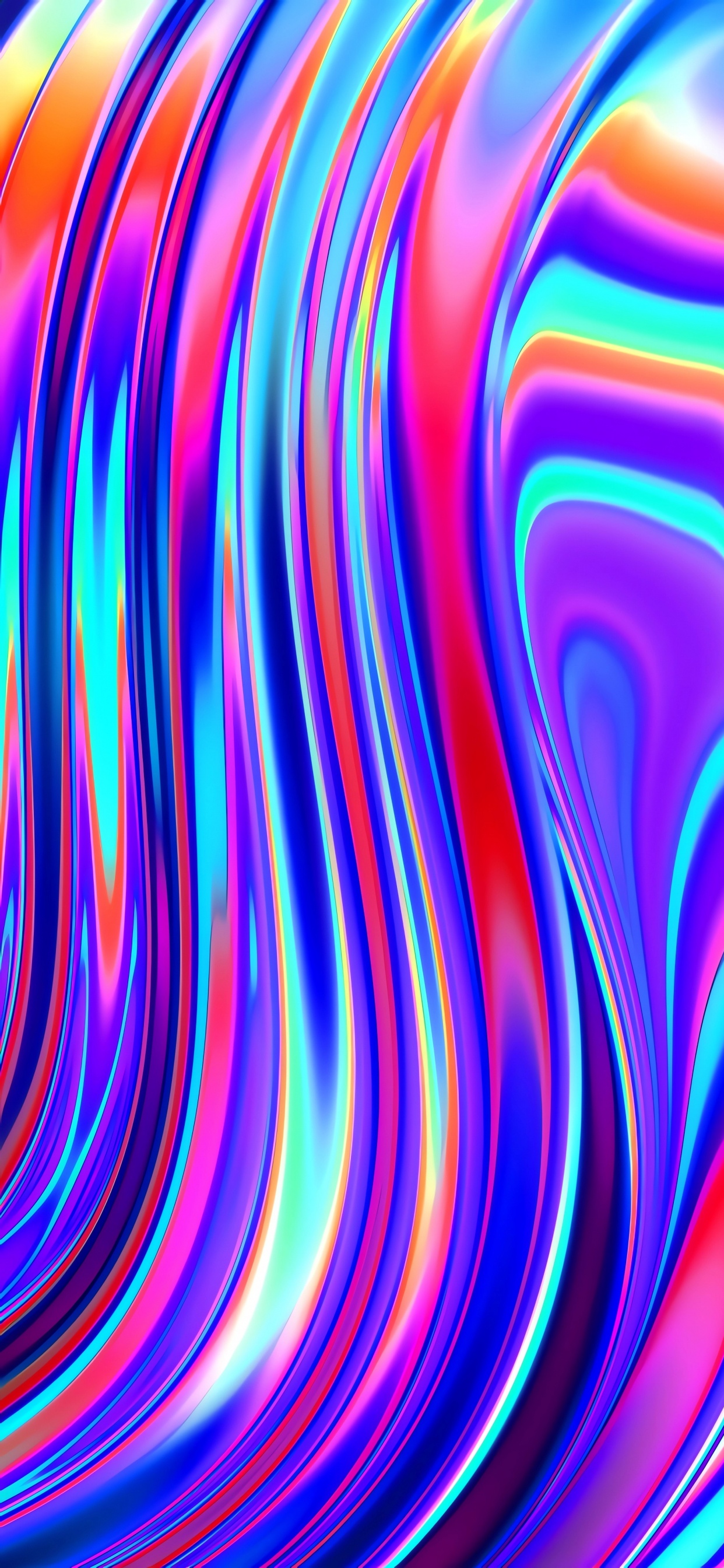 电蓝色的, 分形技术, 色彩, 紫色的, Azure 壁纸 1242x2688 允许