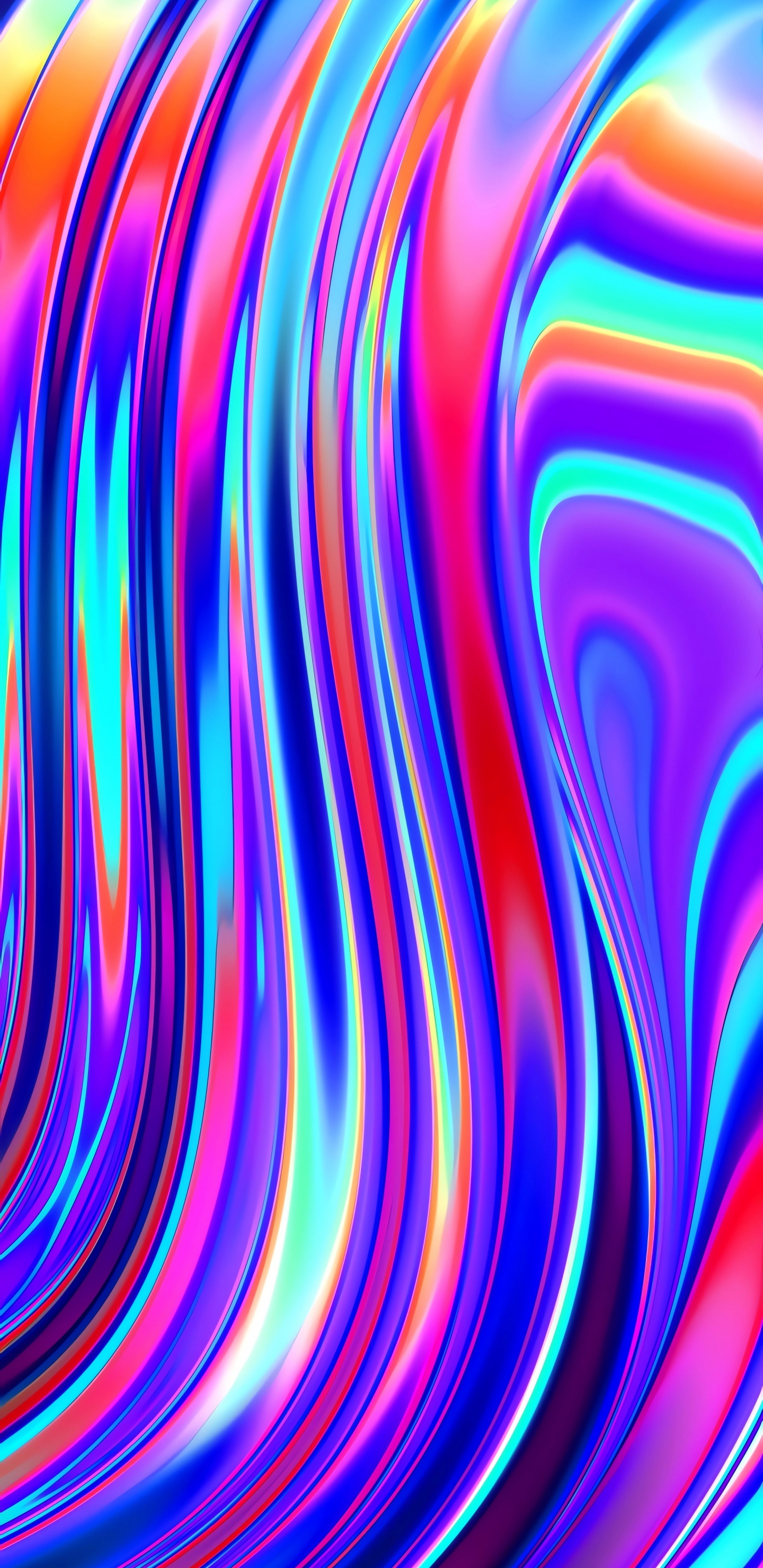 Electric Blue, Fraktale Kunst, Farbigkeit, Blau, Purpur. Wallpaper in 1440x2960 Resolution