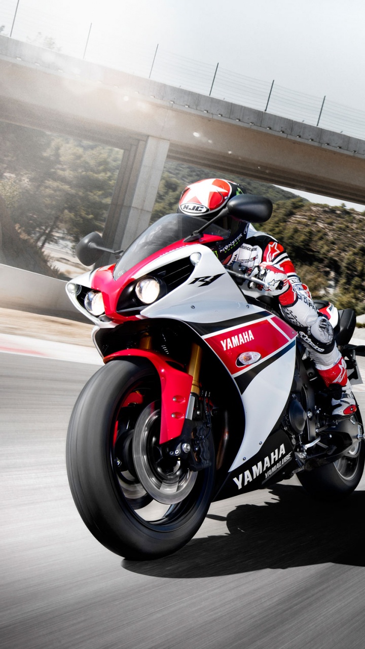 Man in Red and Black Sports Bike on Road During Daytime. Wallpaper in 720x1280 Resolution