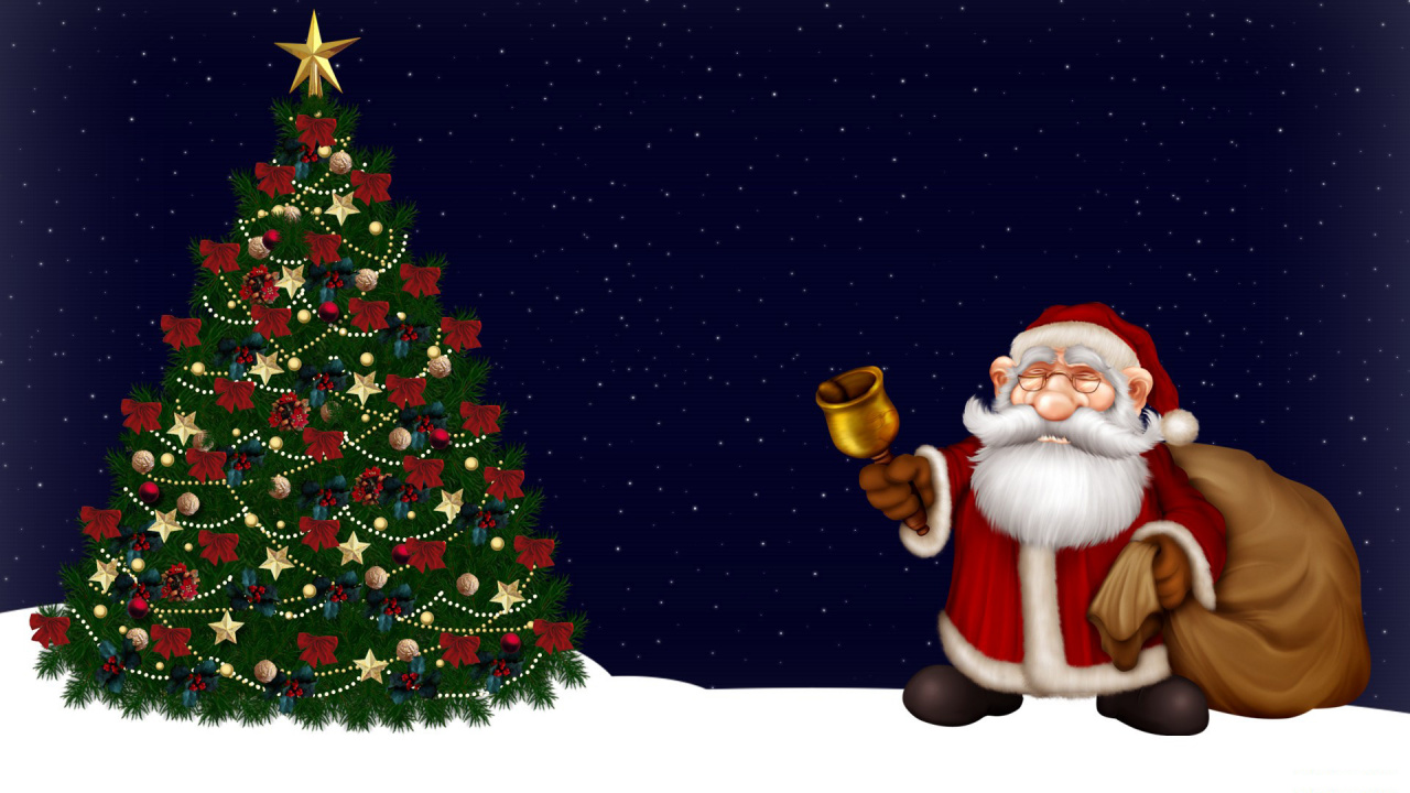 Santa Claus, Le Jour De Noël, Arbre de Noël, Décoration de Noël, Ornement de Noël. Wallpaper in 1280x720 Resolution