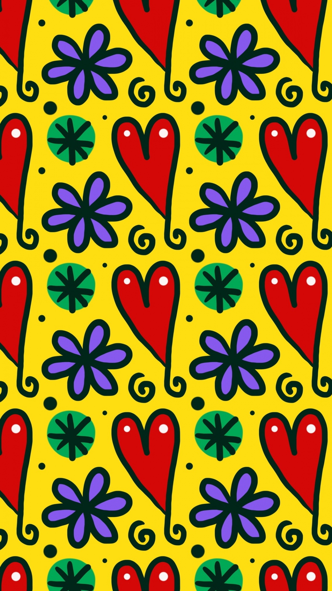 Green and Yellow Floral Textile. Wallpaper in 1080x1920 Resolution