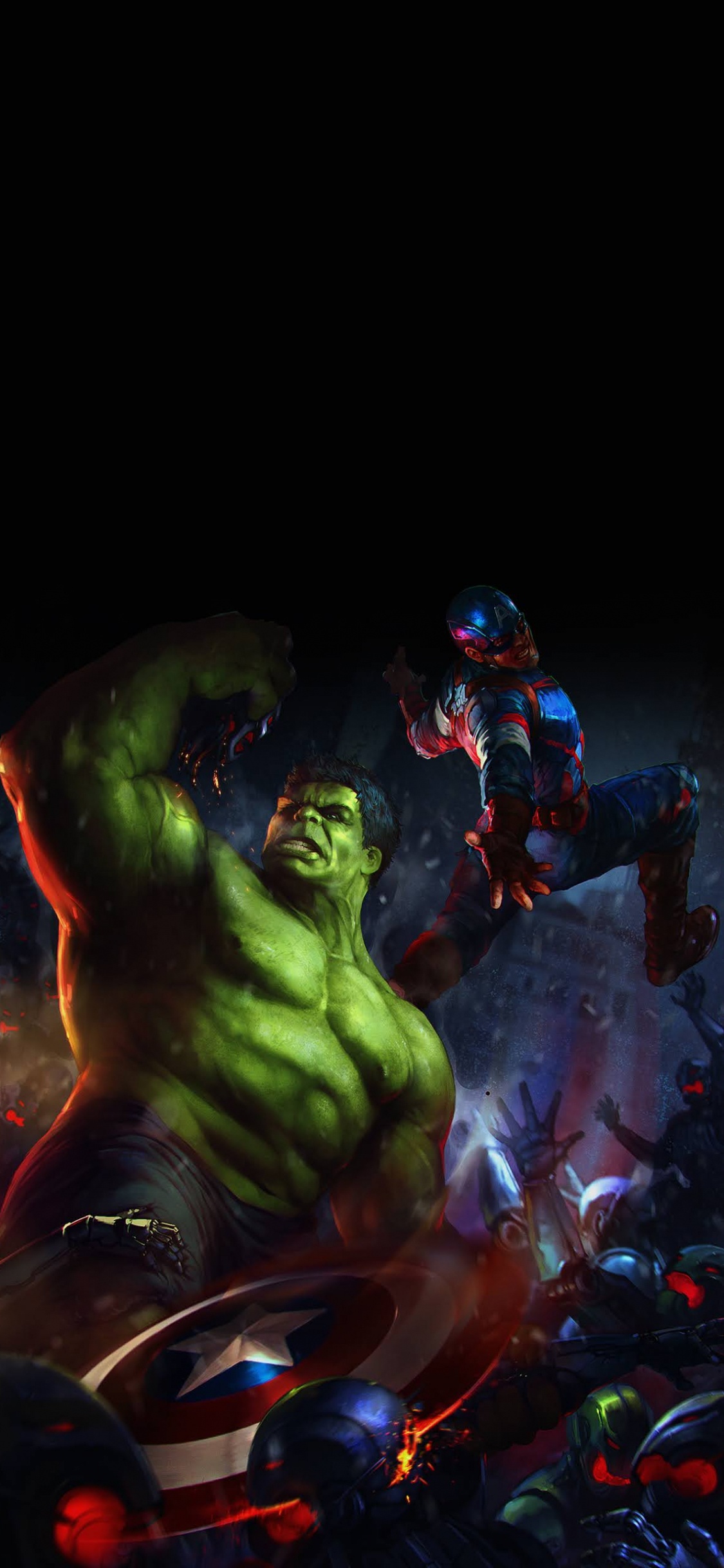 Iron Man, X-23, Capitán América, Hulk, Spider-man. Wallpaper in 1125x2436 Resolution