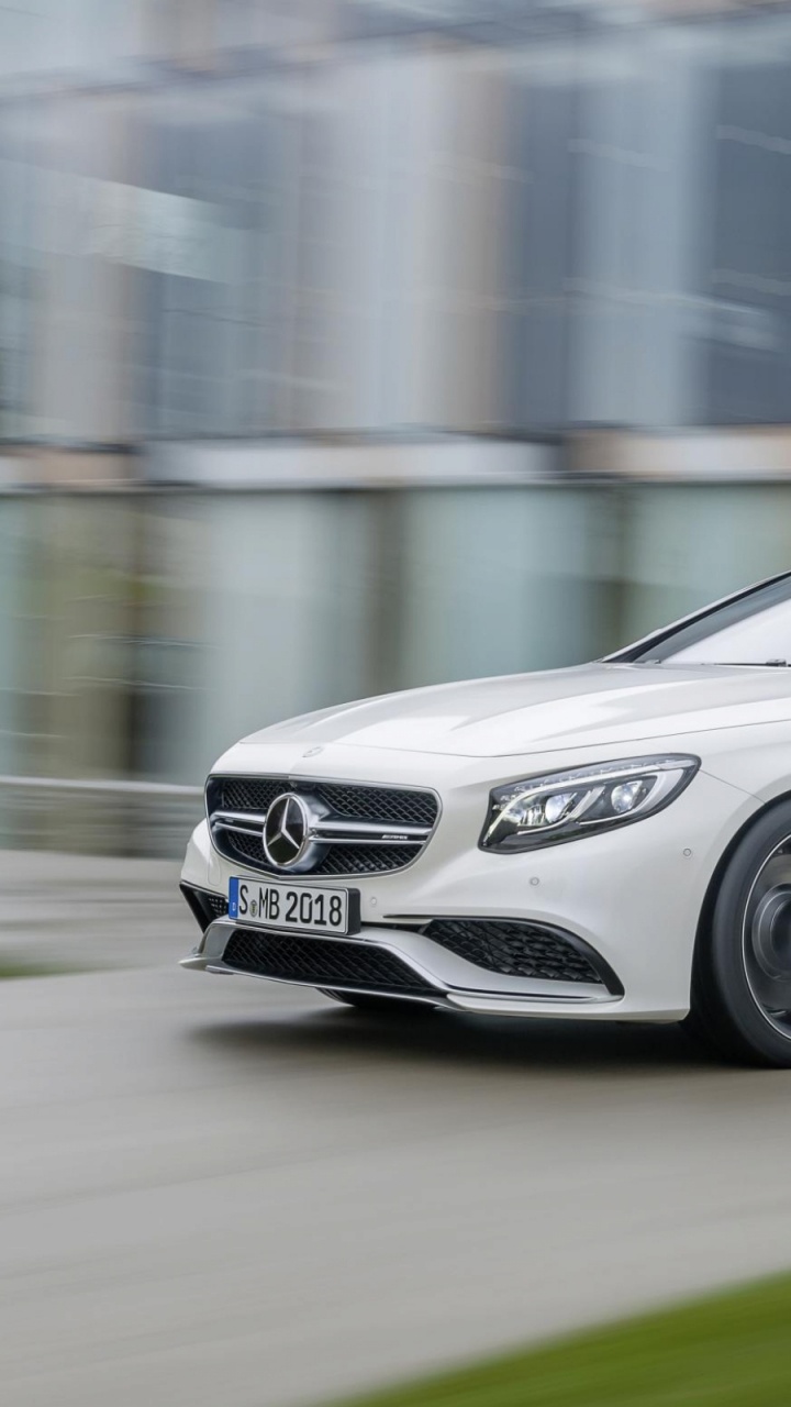 White Mercedes Benz Coupe on Road During Daytime. Wallpaper in 720x1280 Resolution