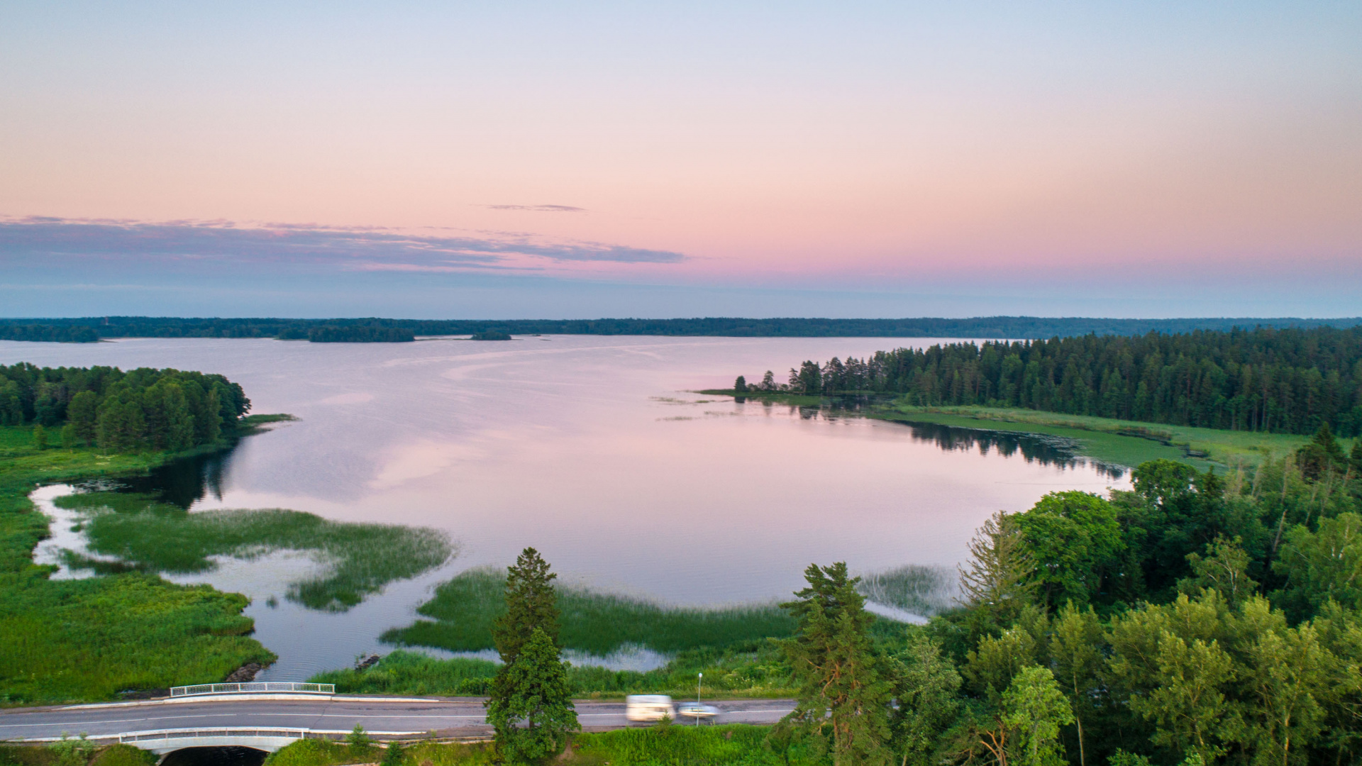 Grüne Bäume in Der Nähe Von Gewässern Tagsüber Water. Wallpaper in 1920x1080 Resolution