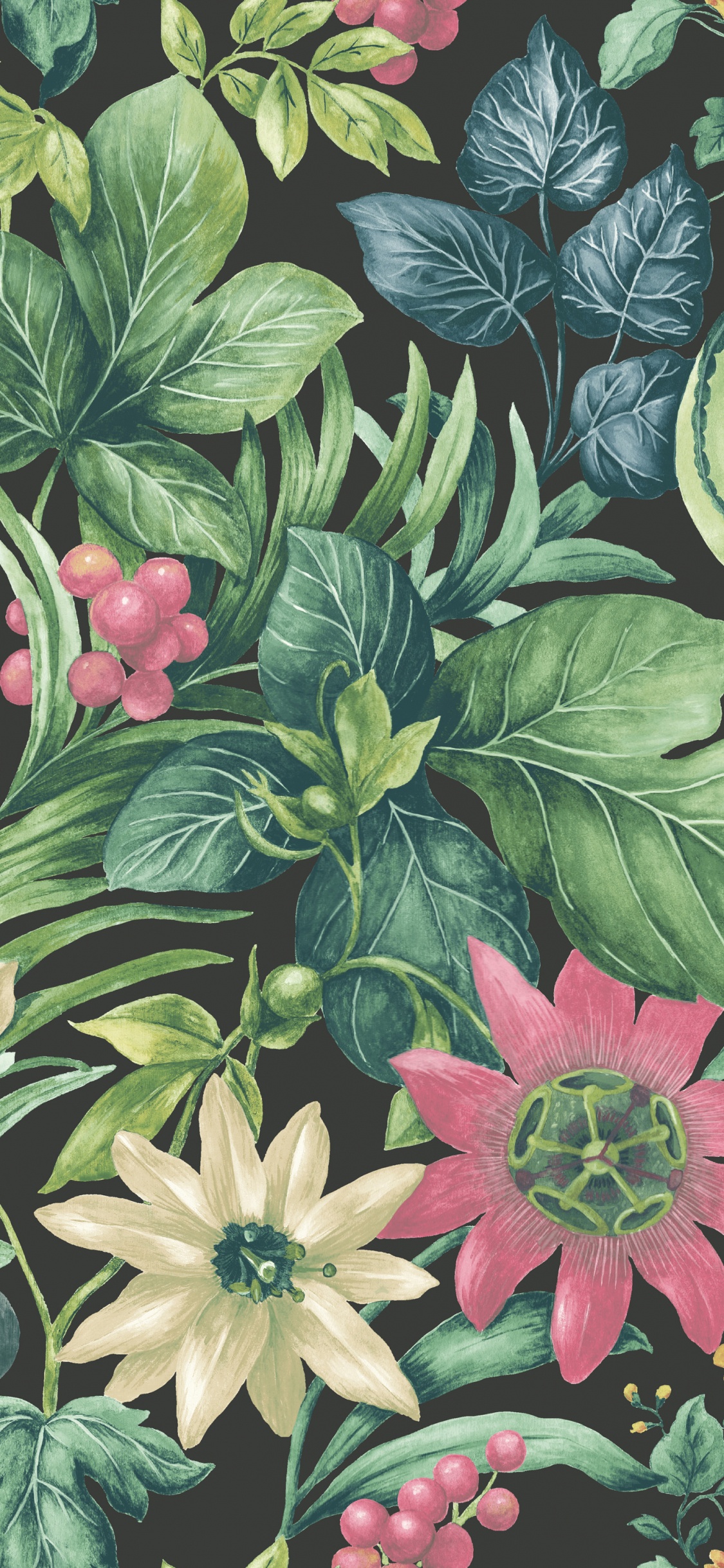 Grün-rosa Florales Textil. Wallpaper in 1125x2436 Resolution