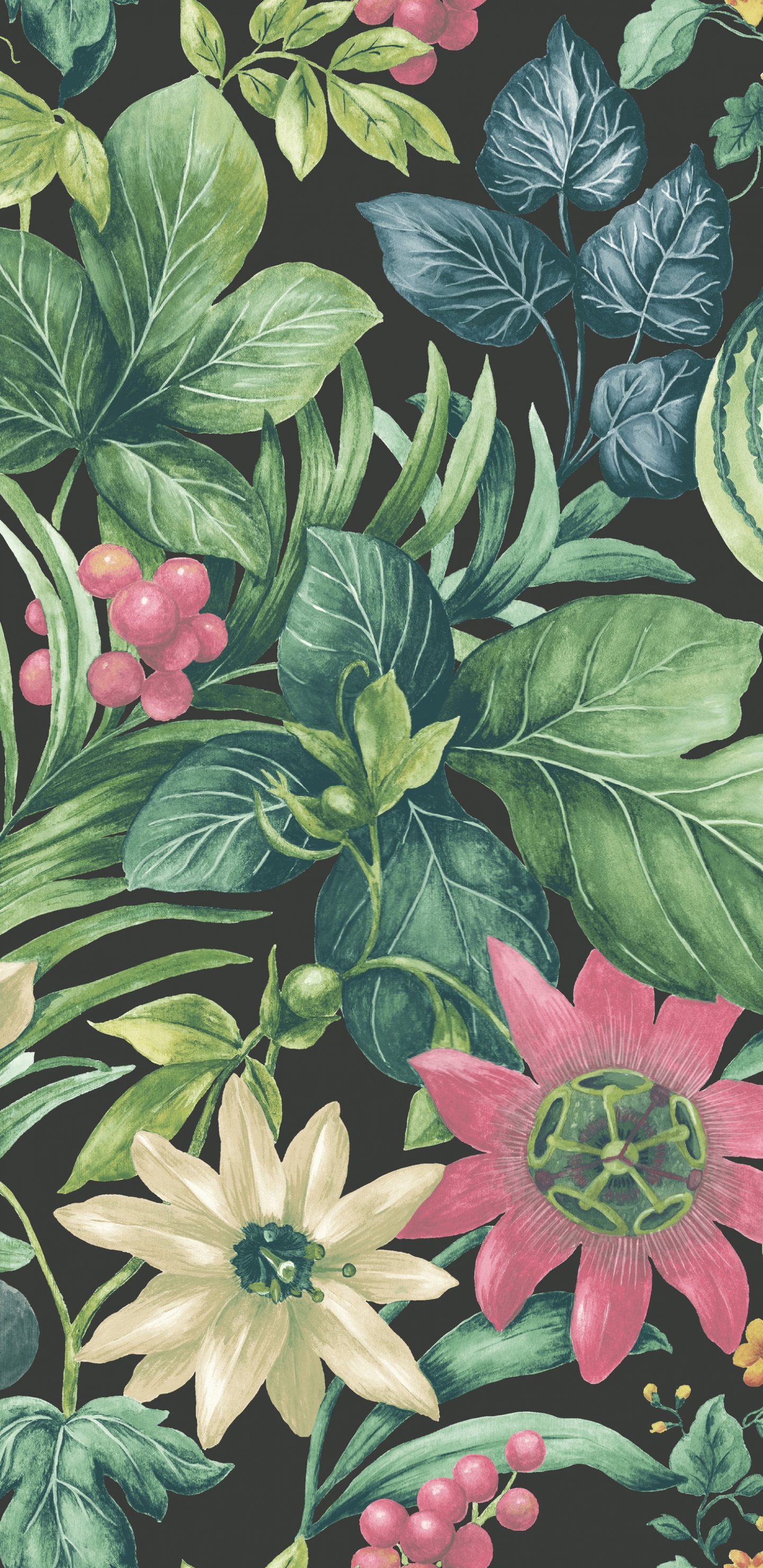 Textil Floral Verde y Rosa. Wallpaper in 1440x2960 Resolution