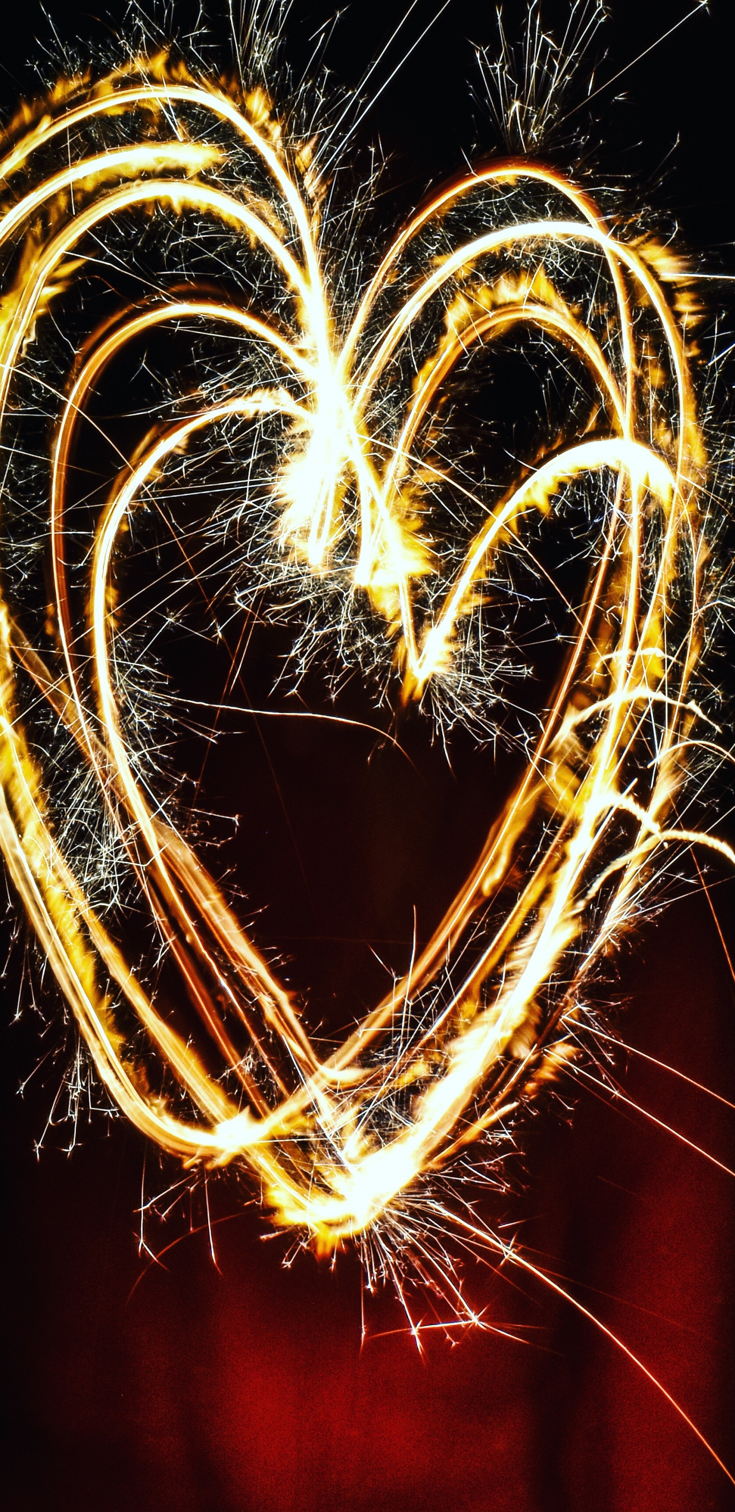 Sparkler, Fireworks, Heart, Light, Love. Wallpaper in 1440x2960 Resolution