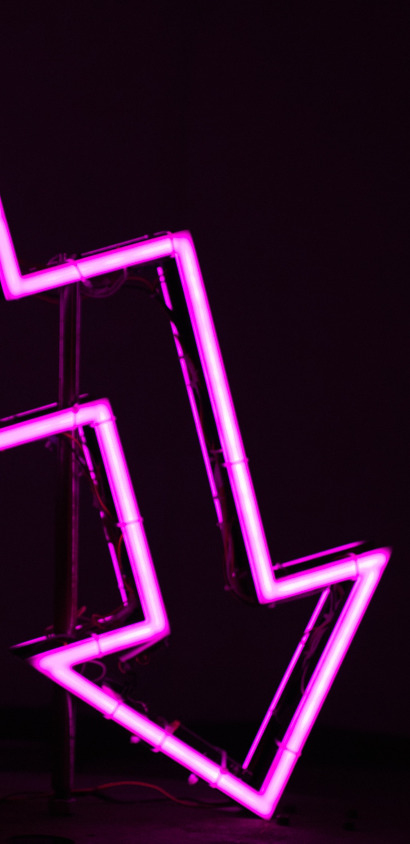 Purple Heart Neon Light Signage. Wallpaper in 1440x2960 Resolution