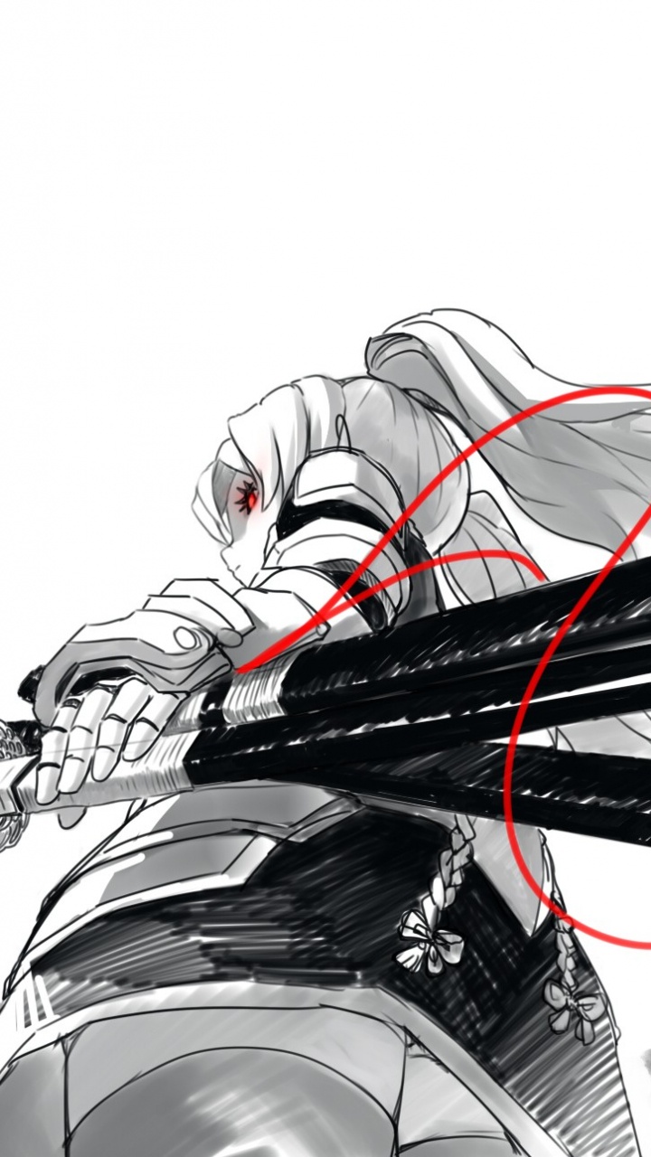 Schwarze Weiße Und Rote Abstrakte Malerei. Wallpaper in 720x1280 Resolution