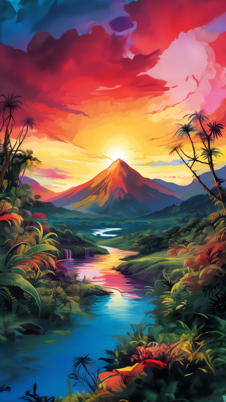 Sonnenlicht, Malerei, Visual Arts, Zeichnung, Acrylfarbe. Wallpaper in 750x1334 Resolution