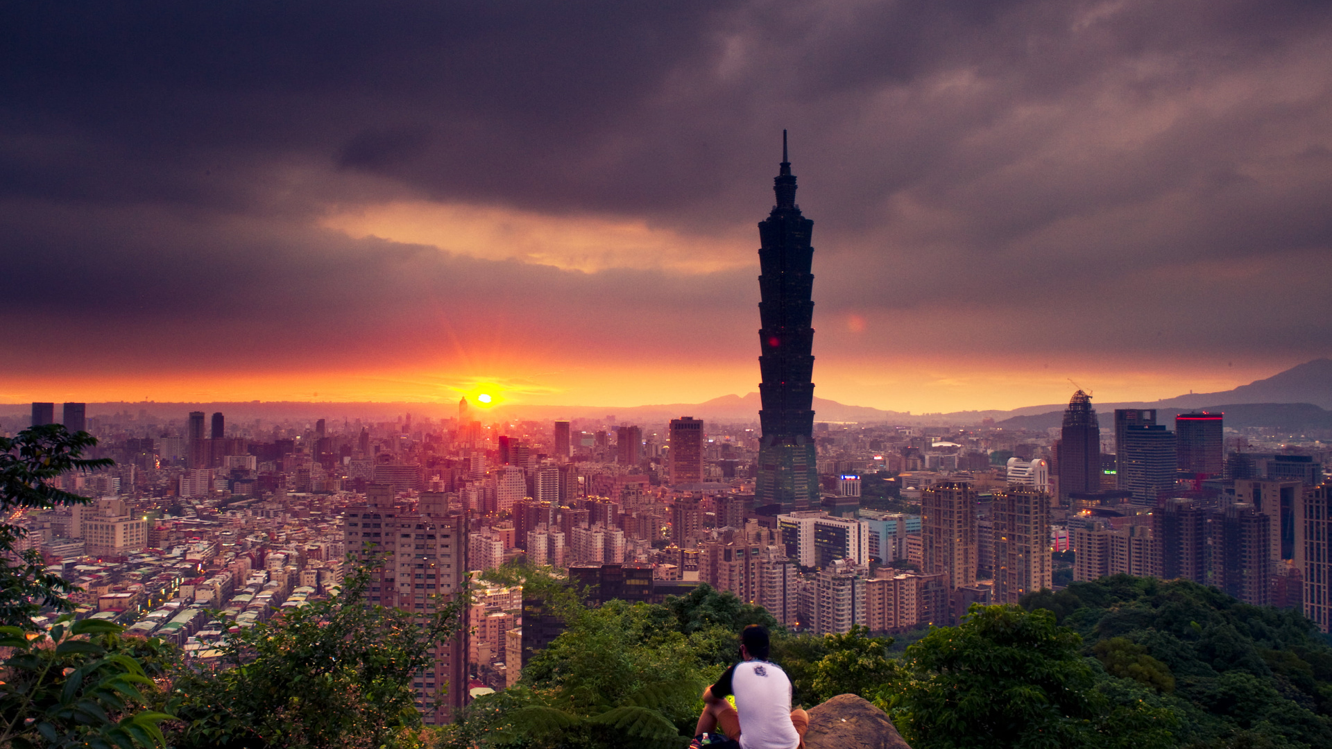 台北101, Xiangshan Taipei, 城市, 城市景观, 里程碑 壁纸 1920x1080 允许