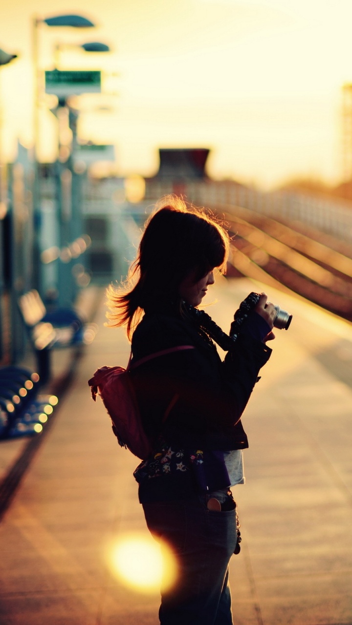 Train, Rail Transport, Train Station, Light, Evening. Wallpaper in 720x1280 Resolution