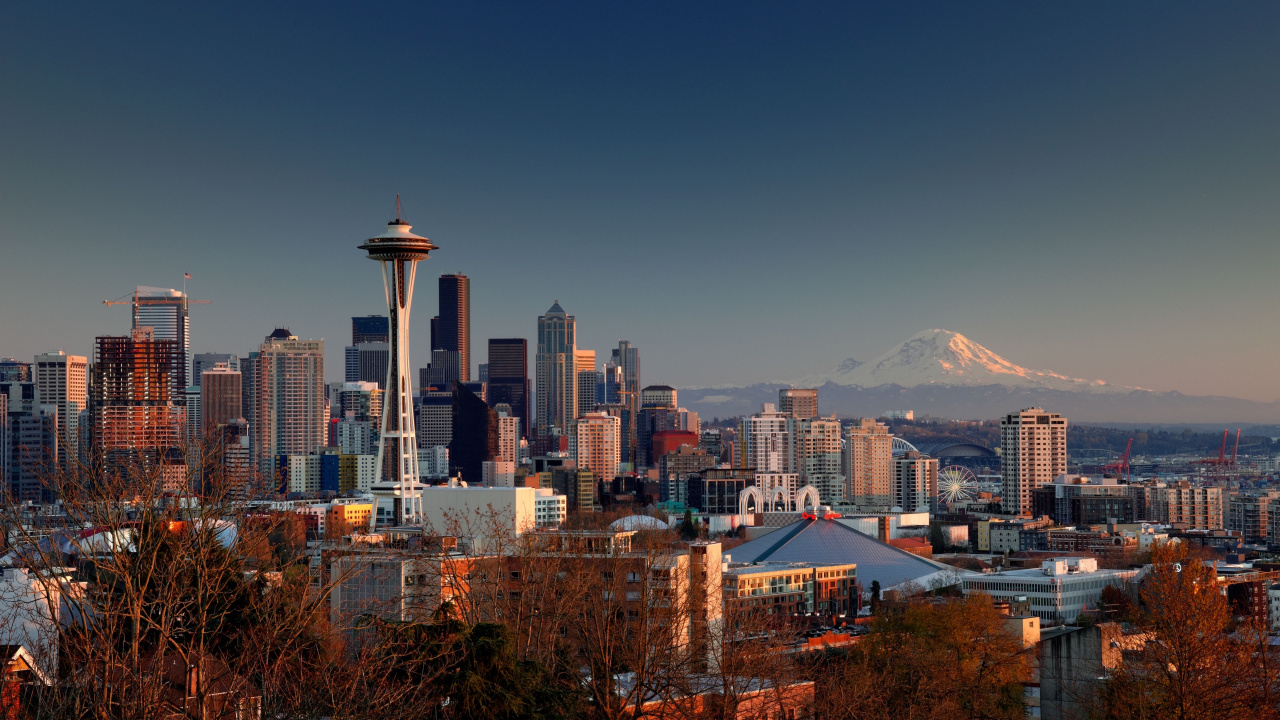西雅图, 城市, 城市景观, 天际线, 大都会 壁纸 1280x720 允许