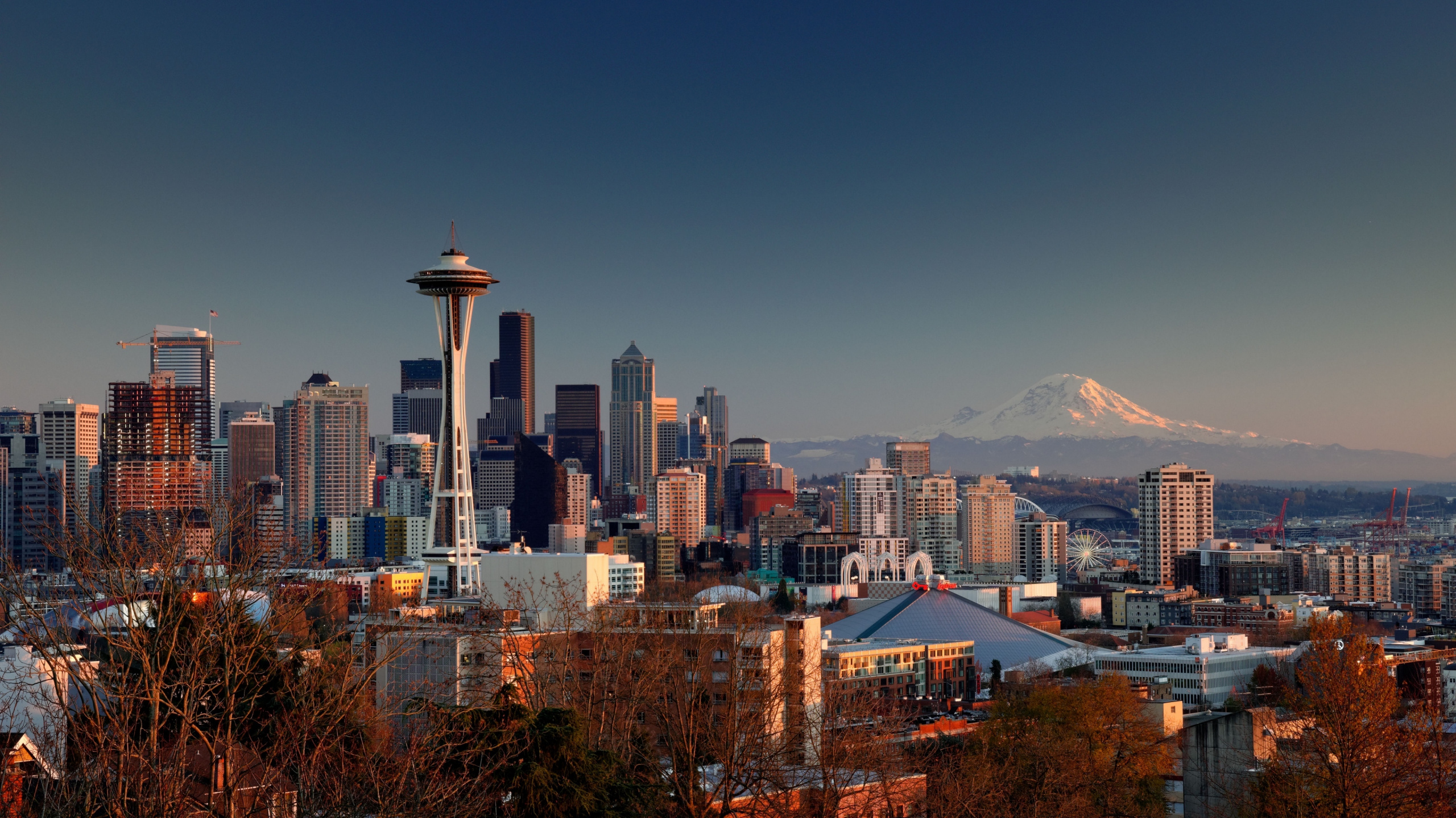 西雅图, 城市, 城市景观, 天际线, 大都会 壁纸 2560x1440 允许