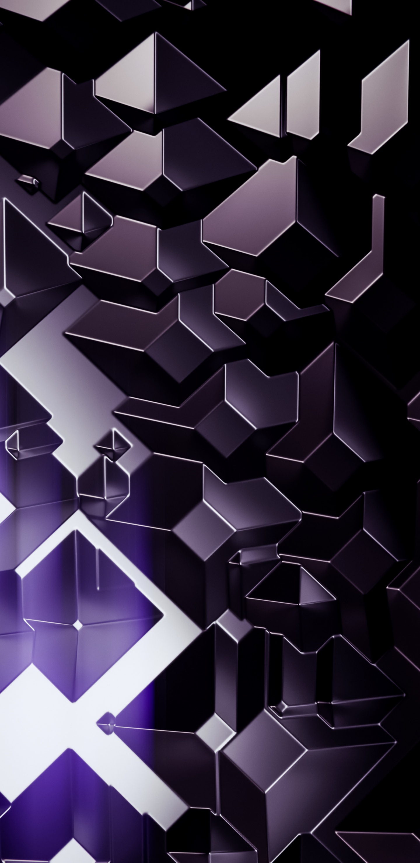 Conception, Graphique, Purple, Noir, Triangle. Wallpaper in 1440x2960 Resolution