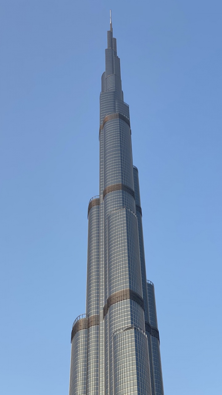 Dubai, Burj Khalifa, Skyscraper, National Historic Landmark, Blue. Wallpaper in 720x1280 Resolution