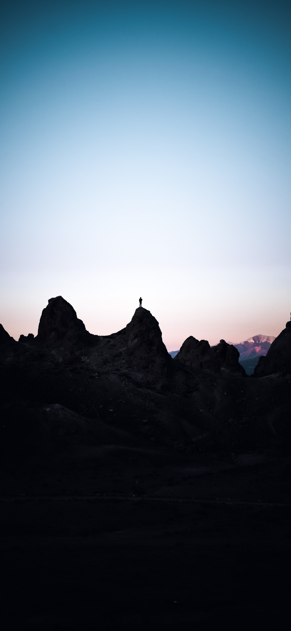 剪影, 自然景观, 日落, 多山的地貌, 余辉 壁纸 1125x2436 允许