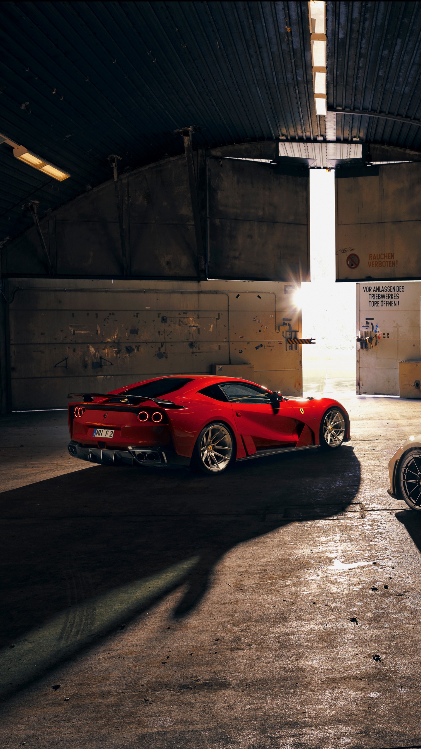 White and Red Porsche 911 Parked on Gray Concrete Road. Wallpaper in 1440x2560 Resolution