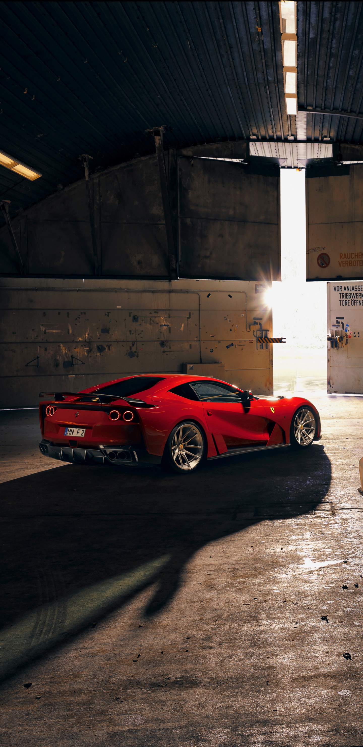 White and Red Porsche 911 Parked on Gray Concrete Road. Wallpaper in 1440x2960 Resolution