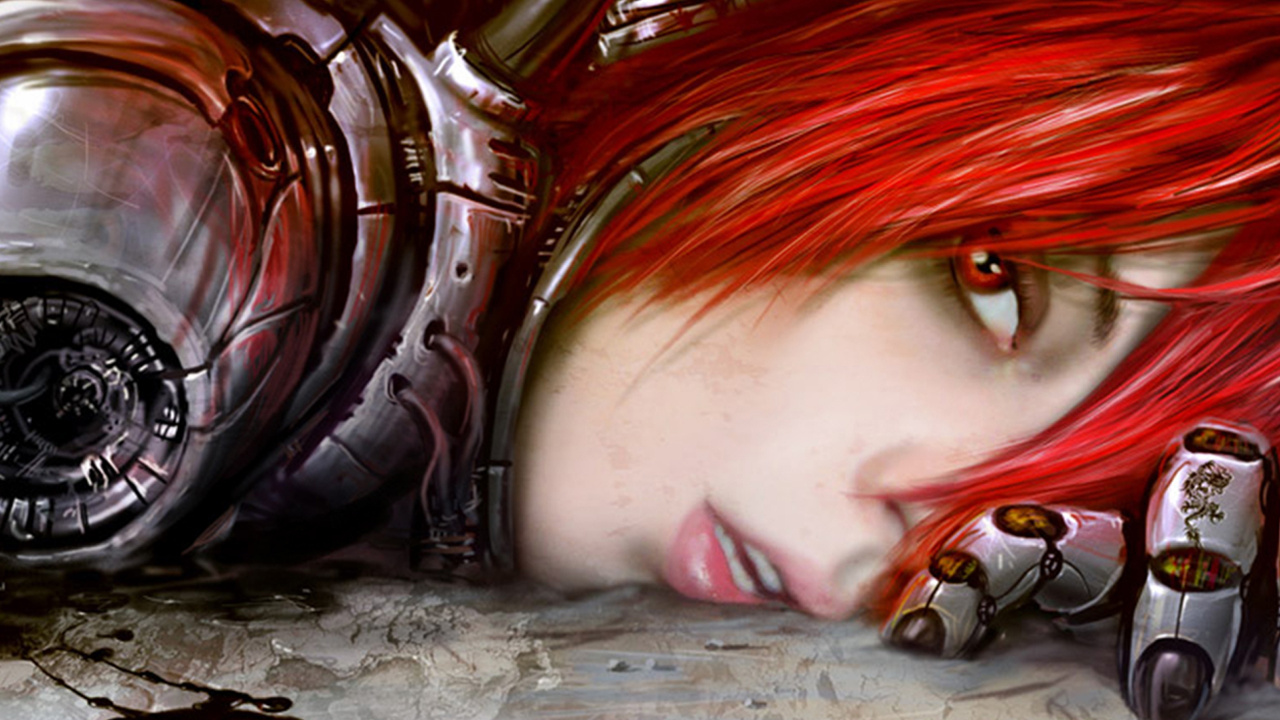 Mujer de Pelo Rojo Acostado Sobre Una Estructura de Metal Marrón. Wallpaper in 1280x720 Resolution