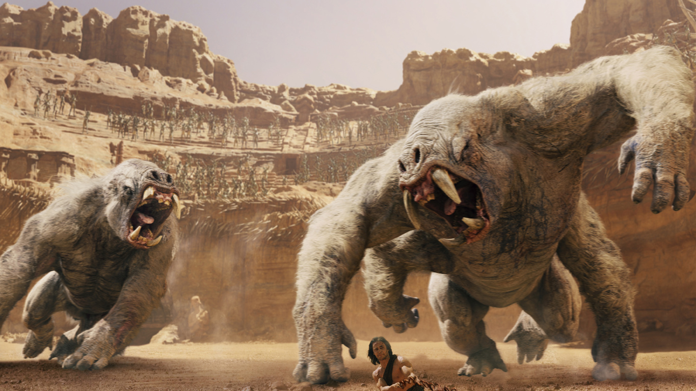 Grauer Elefant Und Kalb Auf Braunem Boden Tagsüber. Wallpaper in 1366x768 Resolution