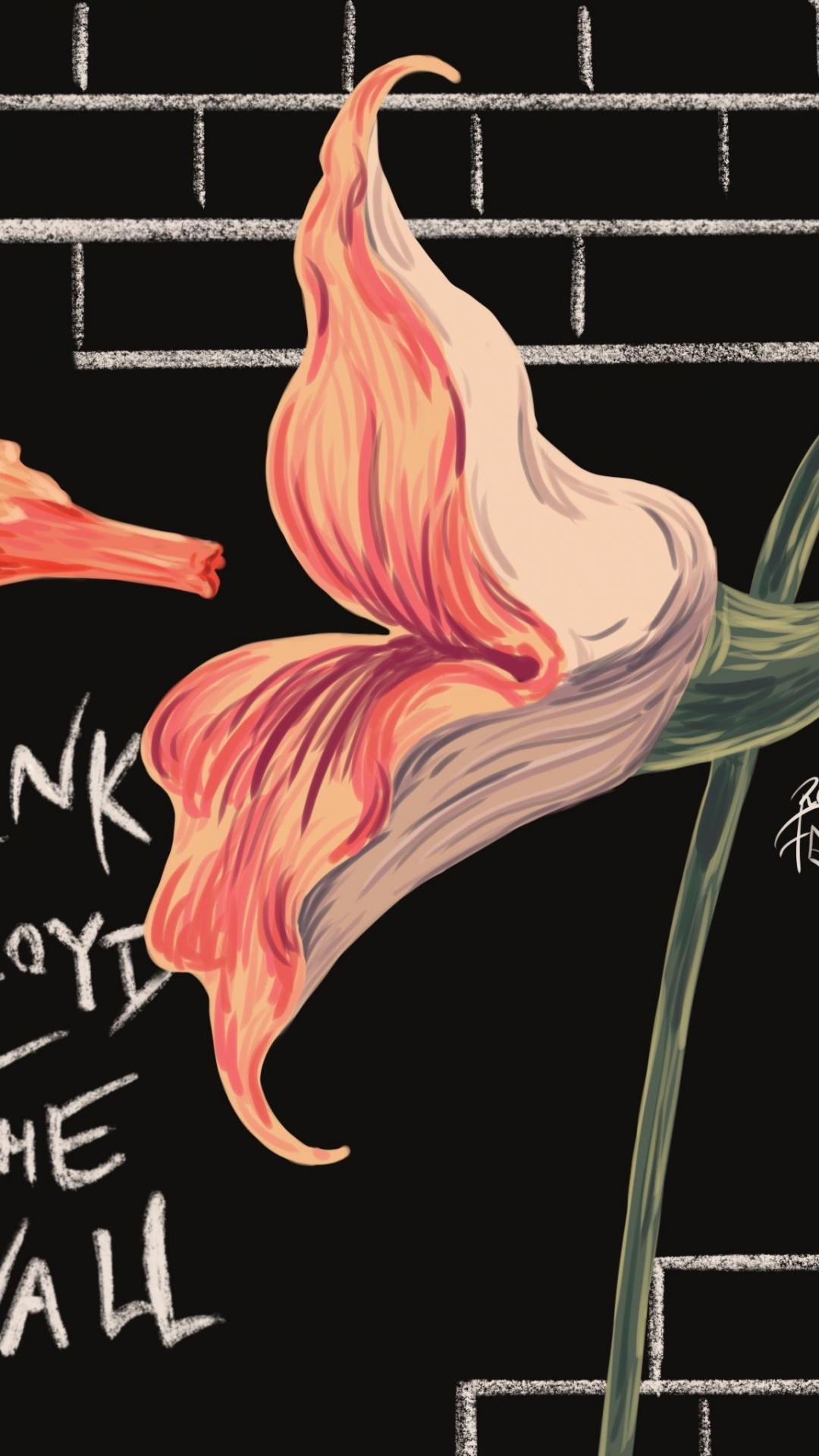 Pink Floyd, Espaces Vides, Illustration, la Floraison de la Plante, Art. Wallpaper in 1080x1920 Resolution