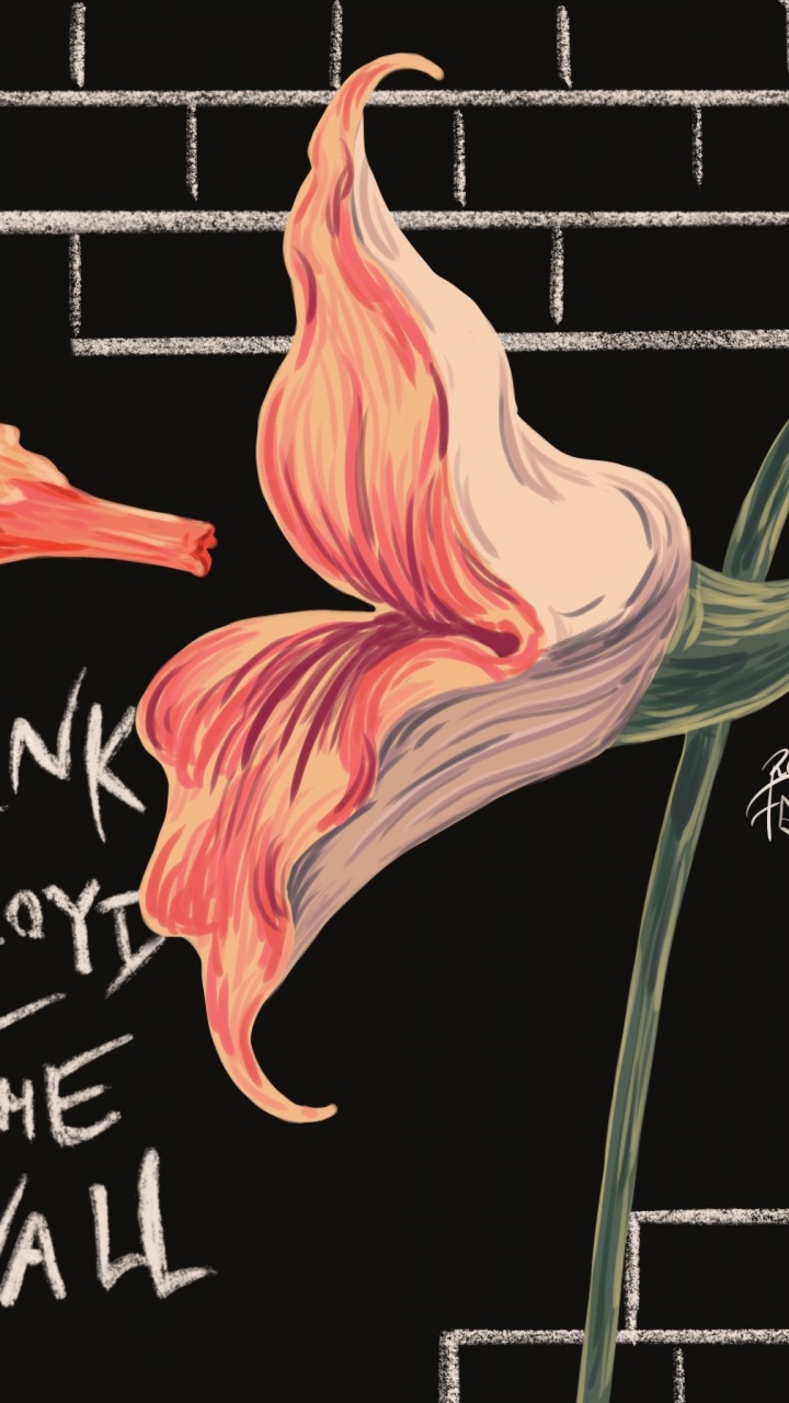 Pink Floyd, Espaces Vides, Illustration, la Floraison de la Plante, Art. Wallpaper in 720x1280 Resolution