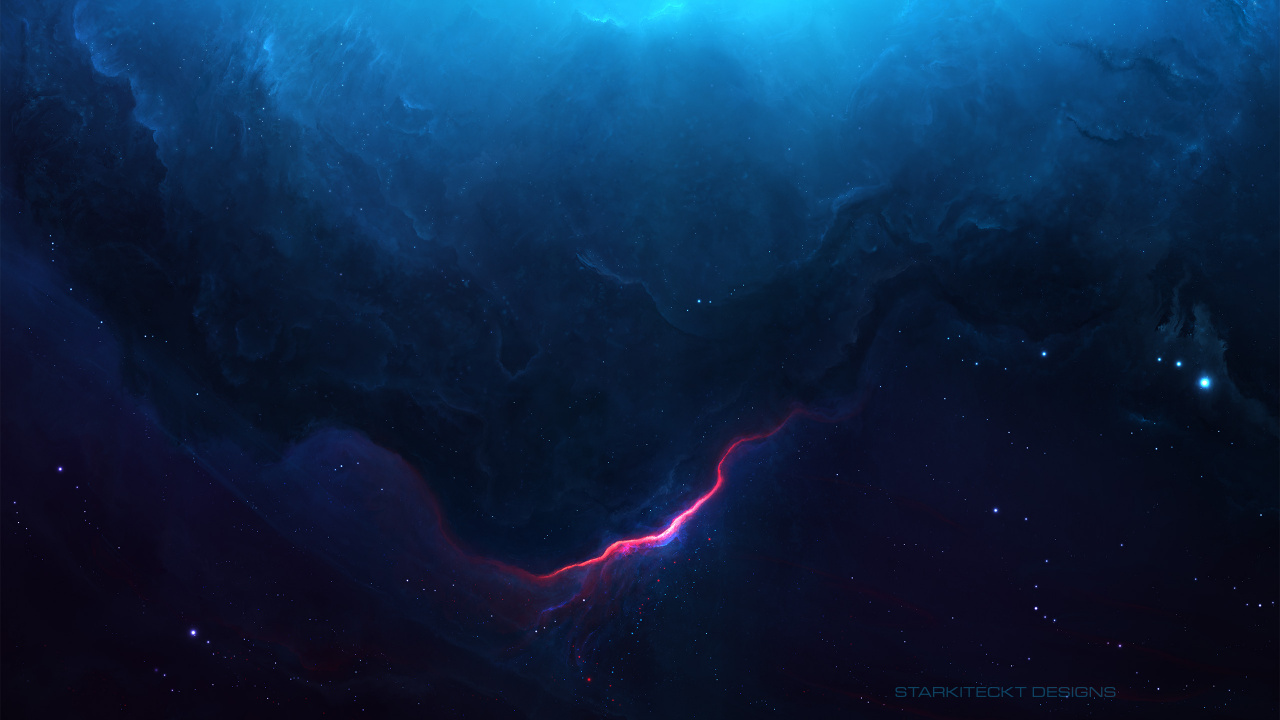 Blaue Und Braune Galaxietapete. Wallpaper in 1280x720 Resolution