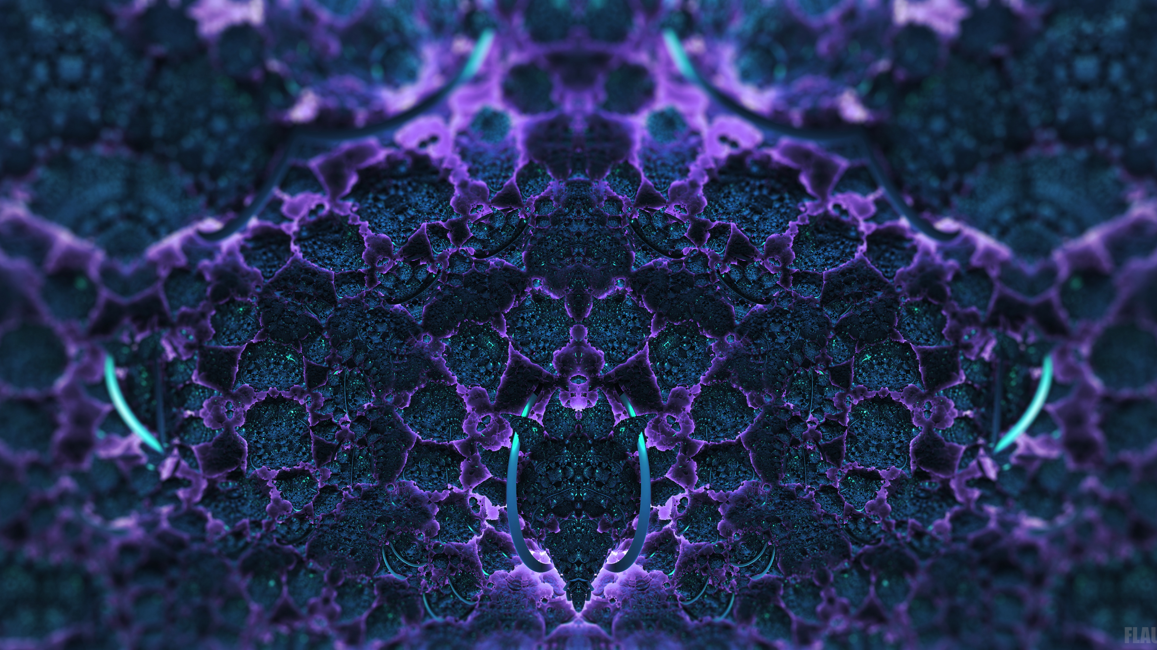 分形, 紫色的, 分形技术, 紫罗兰色, 对称 壁纸 3840x2160 允许