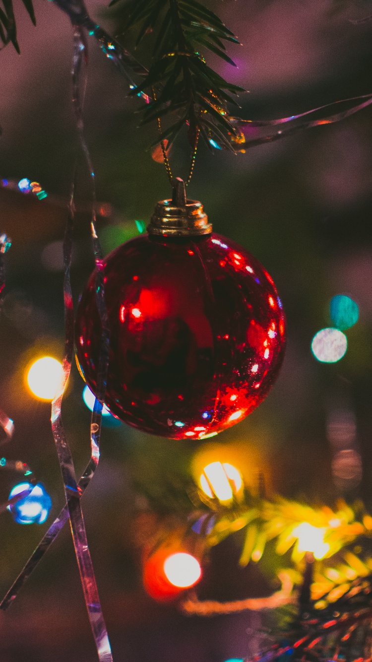 Le Jour De Noël, Arbre de Noël, Les Lumières de Noël, Ornement de Noël, Lumière. Wallpaper in 750x1334 Resolution