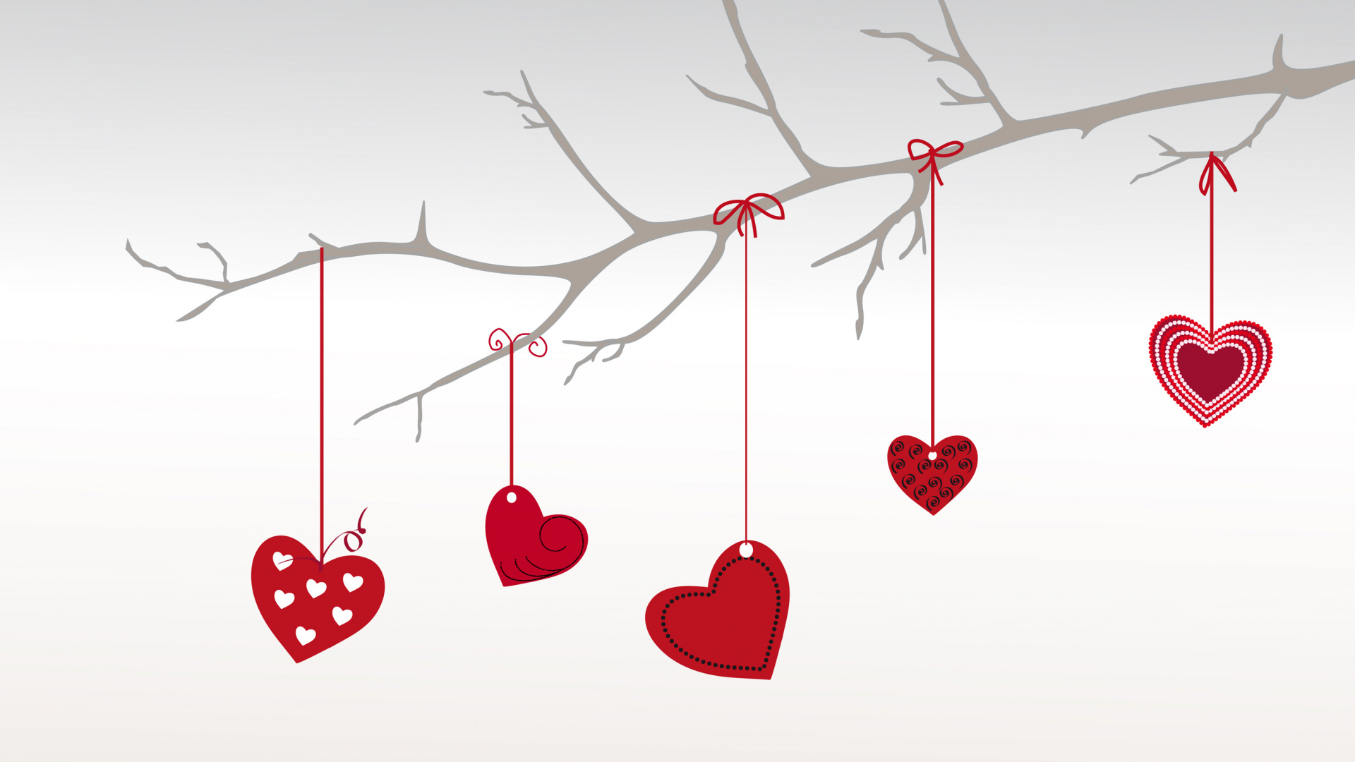 el Día de San Valentín, Coraz, Rojo, Sucursal, Amor. Wallpaper in 1920x1080 Resolution