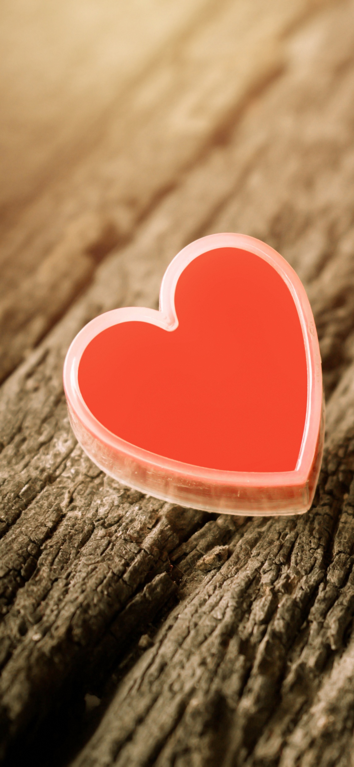 2 Red Heart on Gray Wooden Surface. Wallpaper in 1125x2436 Resolution