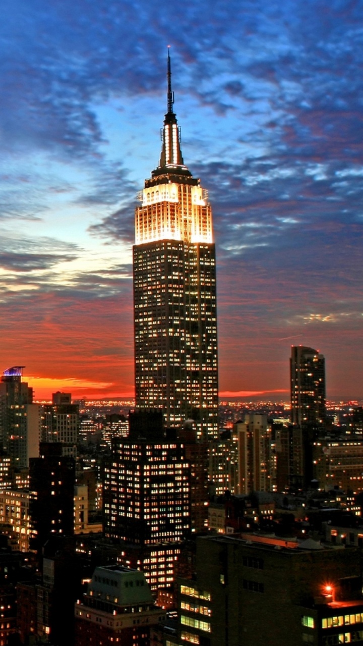 City Skyline During Night Time. Wallpaper in 720x1280 Resolution