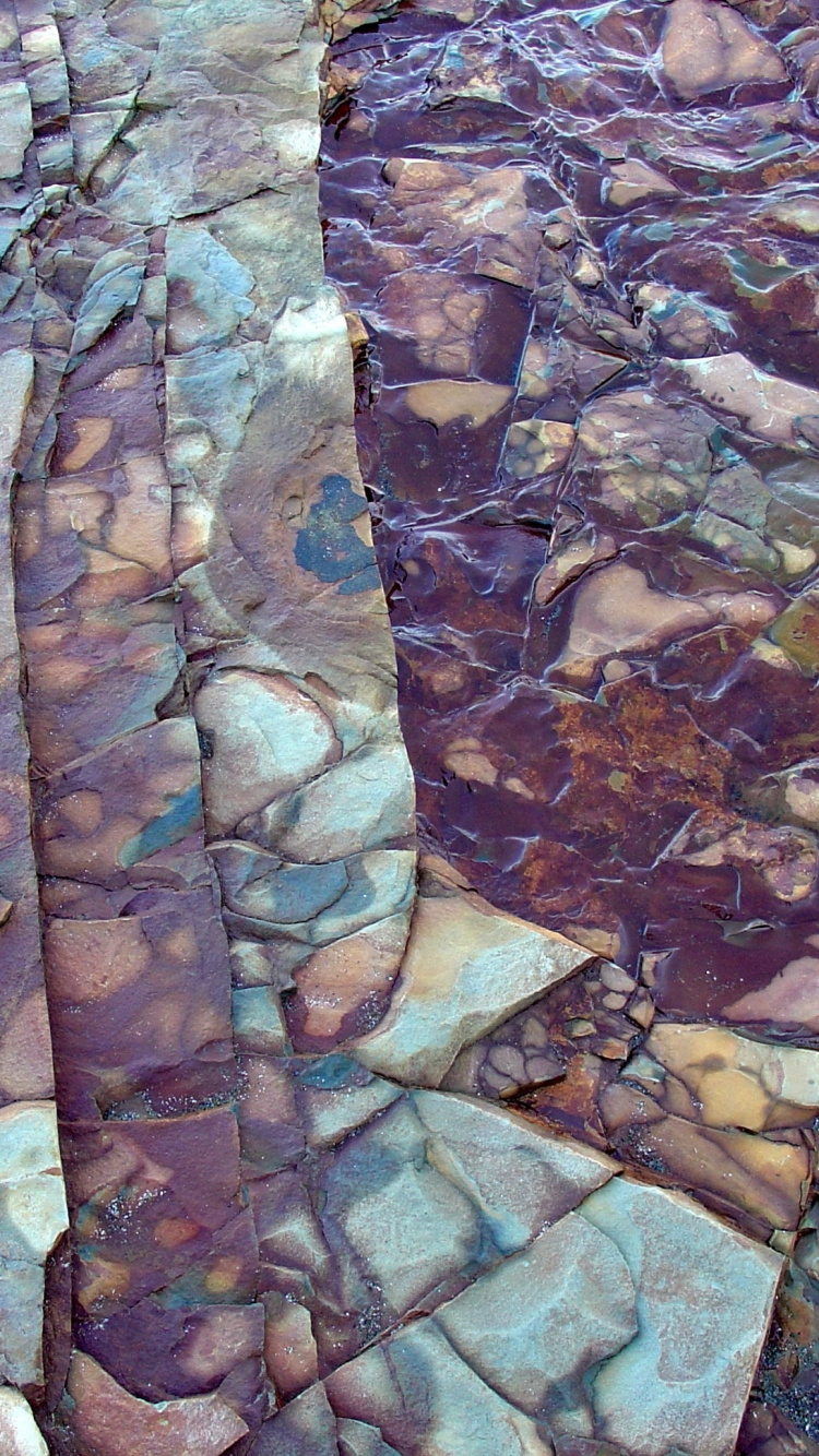 Braunes Weißes Und Blaues Abstraktes Gemälde. Wallpaper in 750x1334 Resolution