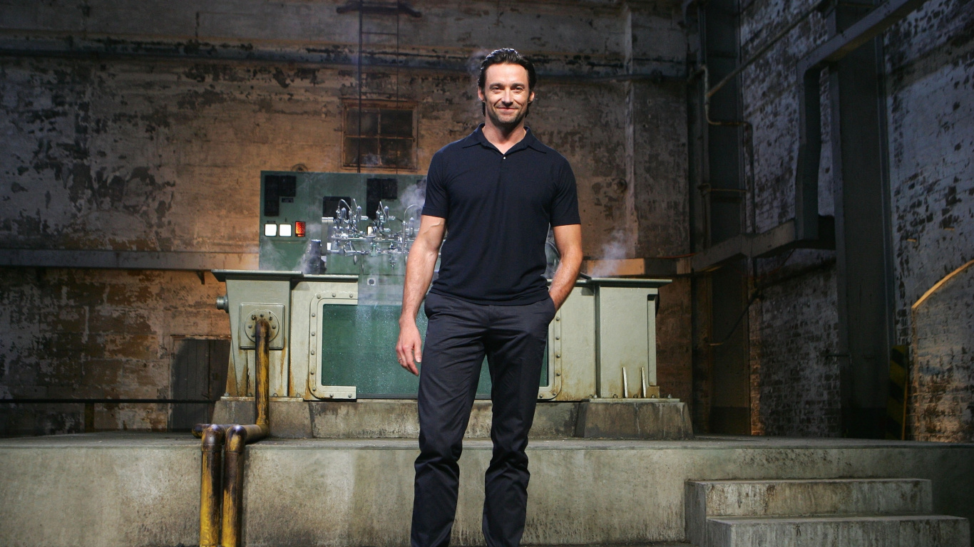 Hugh Jackman, Wolverine, Standing, Denim, Jeans. Wallpaper in 1366x768 Resolution