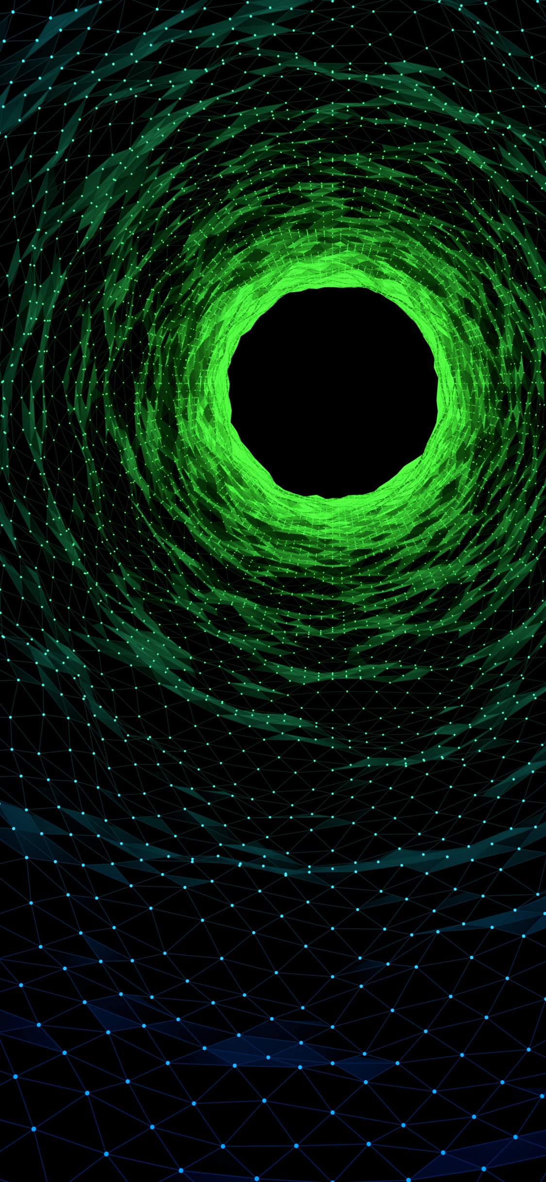 OLED, 绿色的, 色彩, 基础设施, 空间 壁纸 1125x2436 允许