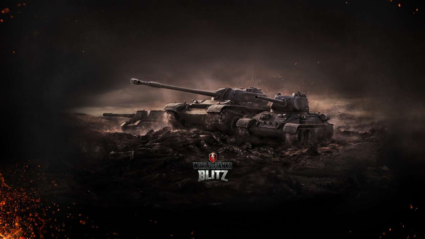 世界上的坦克, 战争游戏, 天空, 视觉效果, 烟雾 壁纸 1366x768 允许