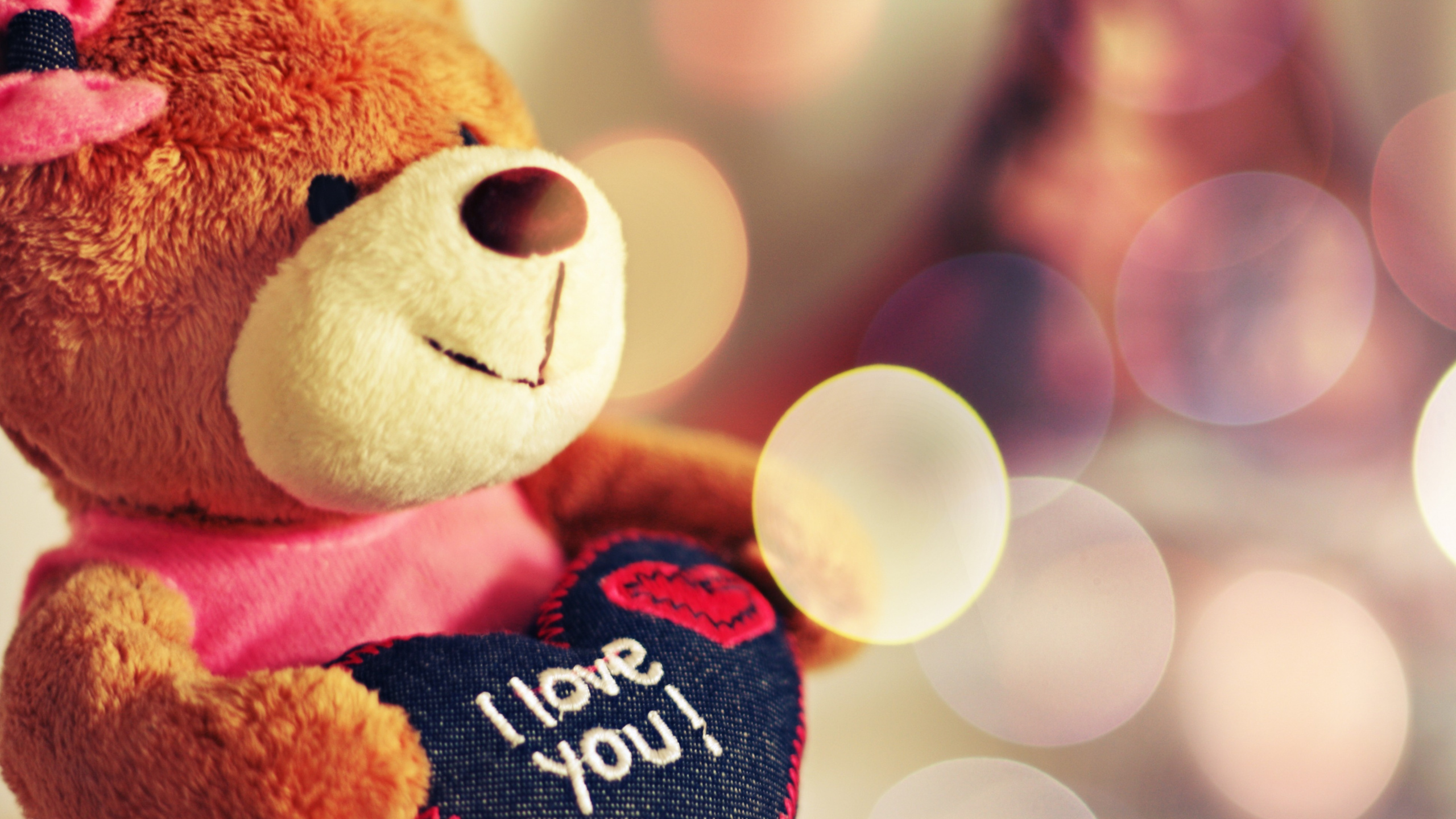 Peluche Oso Pardo Con Camisa Roja y Negra. Wallpaper in 2560x1440 Resolution