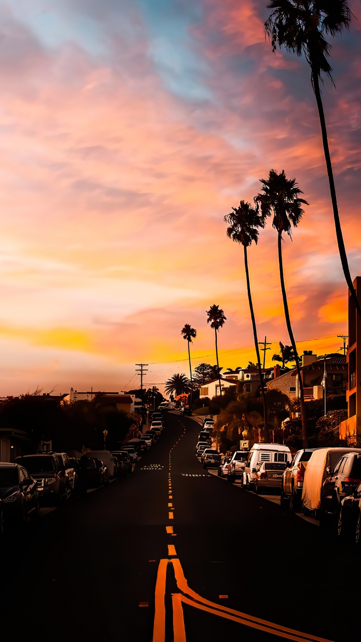 Dawn, Cloud, Cars, Automotive Lighting, Orange. Wallpaper in 720x1280 Resolution