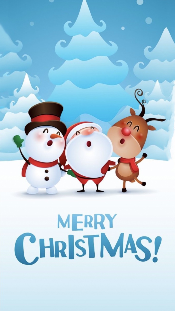 Neujahr, Weihnachten, Frohe Weihnachten Frohe Weihnachten, Weihnachtsmann, Winter. Wallpaper in 720x1280 Resolution