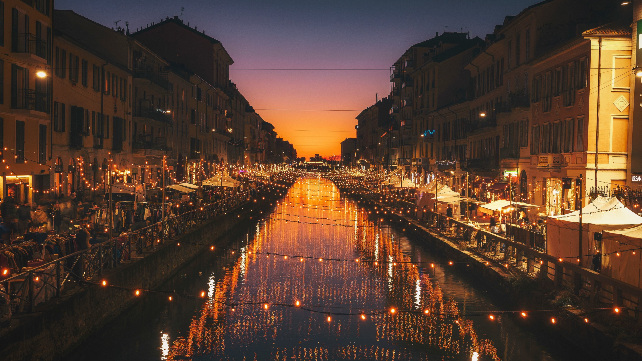 Lighted Street Lights on Street During Night Time. Wallpaper in 2560x1440 Resolution