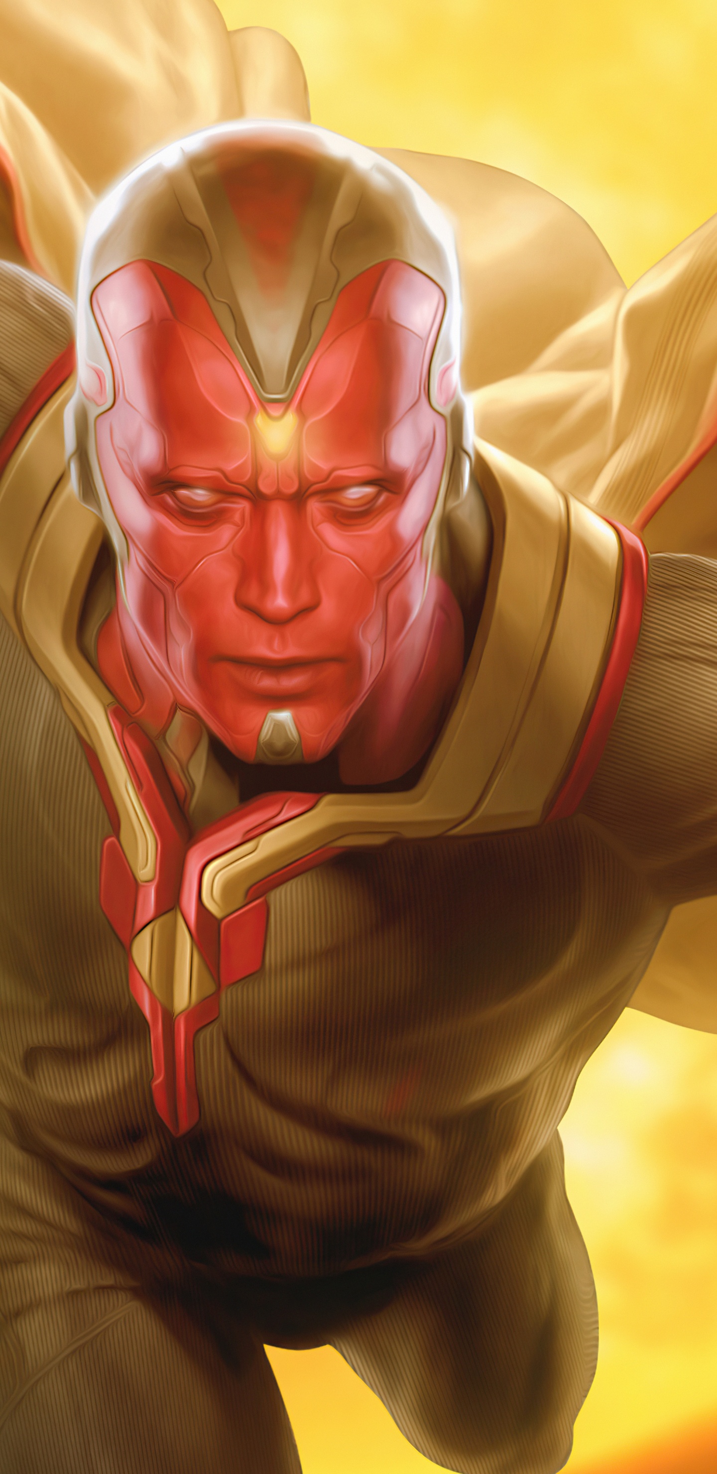 Vision, Wanda Maximoff, Iron Man, Marvel, Superhelden. Wallpaper in 1440x2960 Resolution