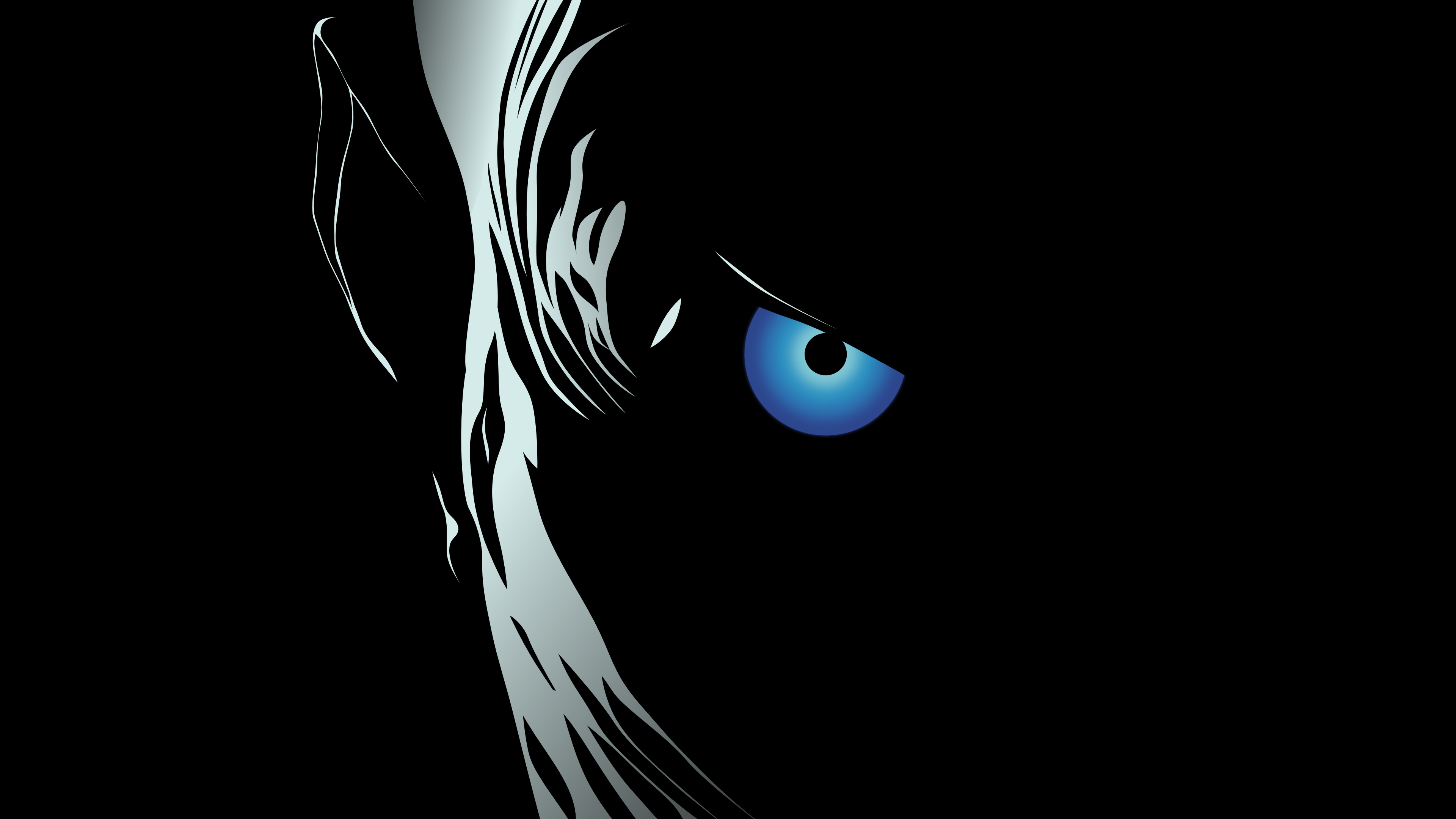 Schwarz-Weiß-Augenillustration. Wallpaper in 3840x2160 Resolution