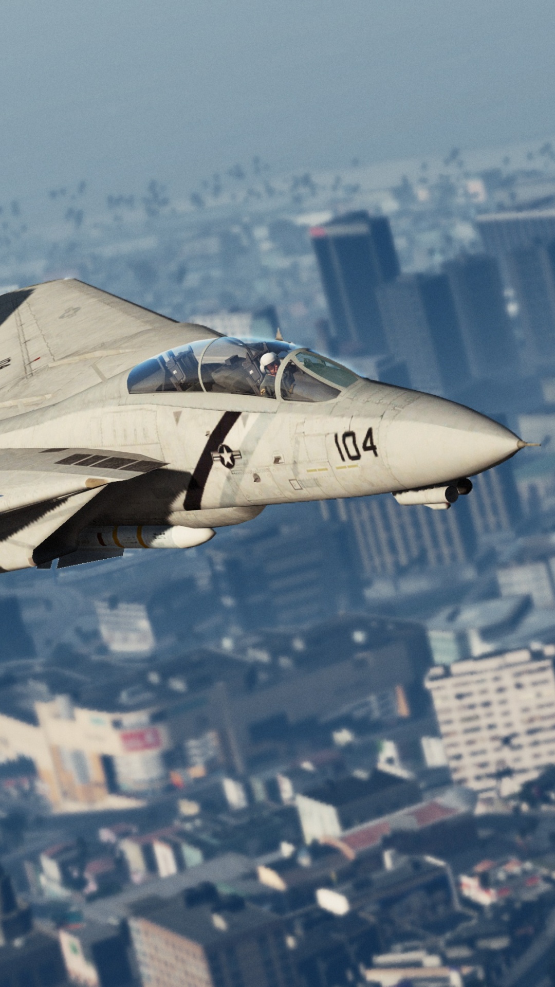 Avión a Reacción Blanco y Gris Sobrevolando Los Edificios de la Ciudad Durante el Día. Wallpaper in 1080x1920 Resolution
